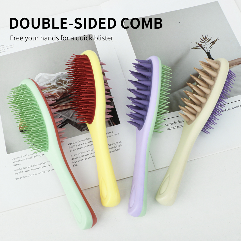 Double Side Multicolor Detangling Hairbrush Paddle Hair Brush